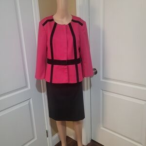 Elegant Pink and Black  Suit set ( Skirt and Jacket )  Pre-owned